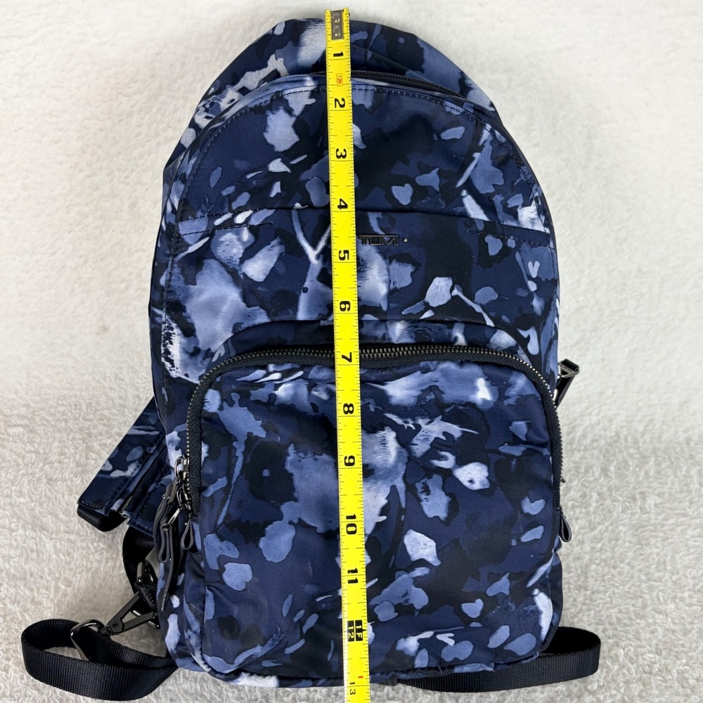 TUMI Voyageur Nadia Convertible Sling Bag Indigo Watercolor Nylon Backpack - Picture 10 of 13